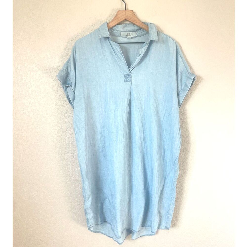 Thread & Supply Light Blue Midi Shirt Dress